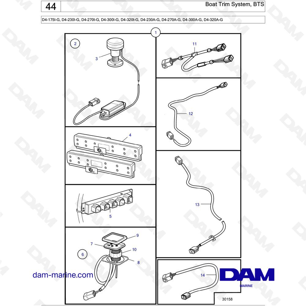 Spare parts and exploded views for Volvo Penta D4-270A-G